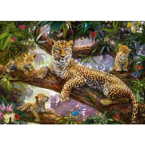 Leopards 5D DIY embroidery full Diamond Painting animals home decoration 3D Cross Stitch kits Mosaic paintings wall stickers