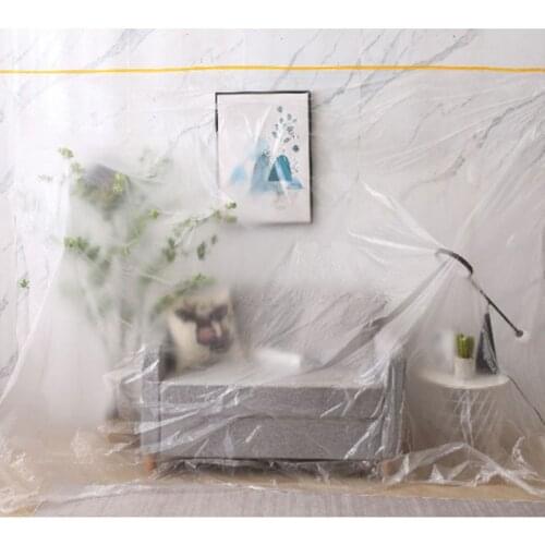 55 X 25cm Masking Tape Plastic Drop Cloth Dust Protection Masking Film Cover for Automobile Painting and Furniture Dust-proof