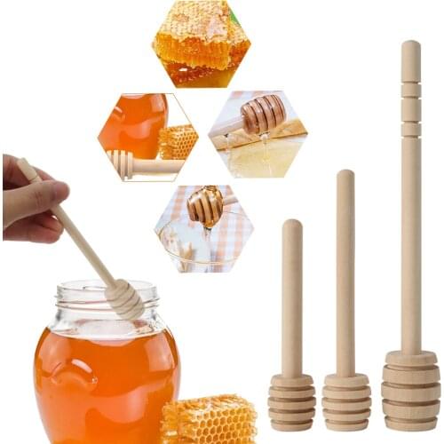 Honey Wooden Dipper Drizzler 8/10/16cm Mini Large Stirring Rod Stick