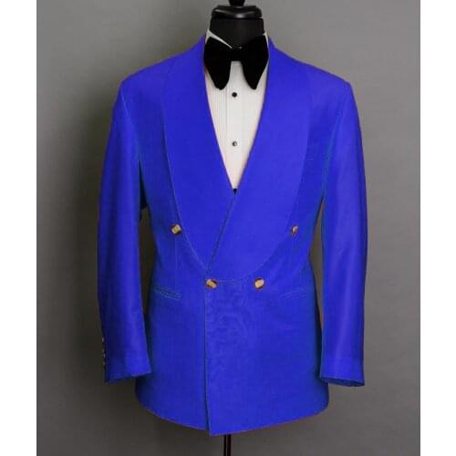 Fashion Menswear Luxury Shawl Lapel Double Breasted Wedding Man Suit 2 Pieces Formal Man Blazer Custom Made (Jacket+Pants)