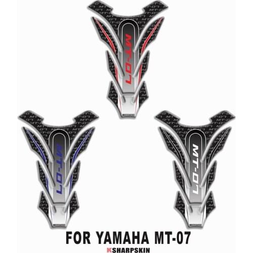 Motorcycle 3D fuel tank pad sticker protective decorative decal Fit YAMAHA MT-07 Fishbone Protective Decals