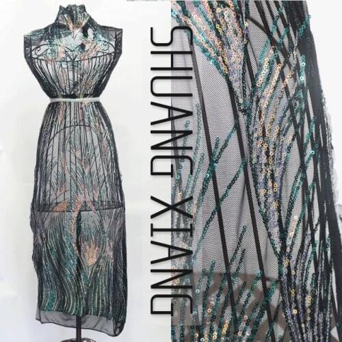 New dress sequin embroidery lace fabric Europe and the United States sequin fabric