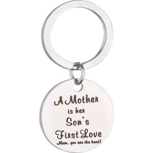 Oeinin Key Chain Man Mother Is Her Sons First Love Keychain Bags Lovers Letter Color Keyring Stainless Steel Pendant Llaveros