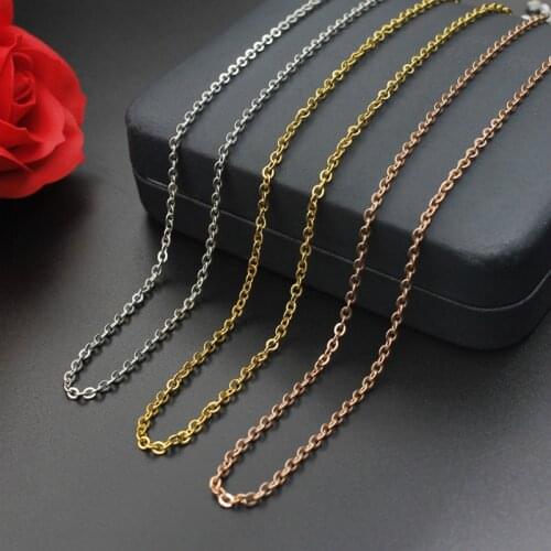 316L womens girl Necklace Chain Stainless Steel Gold rose gold Silver color Necklace for Men Jewelry 1.5mm/2mm/2.5mm 18inch