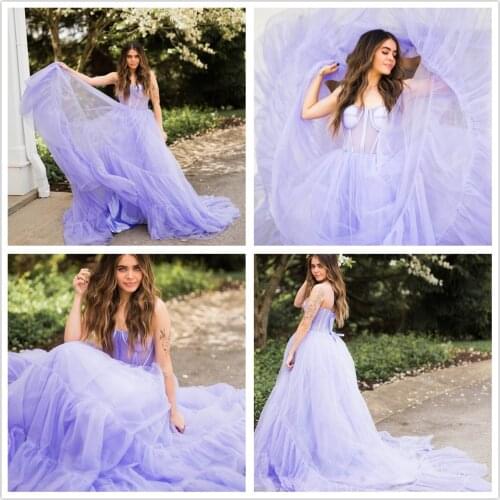 Real Images Prom Dresses Sexy Robes for Photo Shoot or Baby Shower Custom Made Maternity Robes Photoshoot Fluffy Robe
