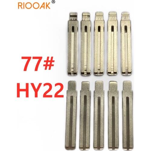 RIOOAK 10 pcs/lot #77 lishi HY22 Metal Blank Uncut Flip KD VVDI Remote Key Blade for Hyundai IX35 Kia SORANTO K5 Toyota REIZ