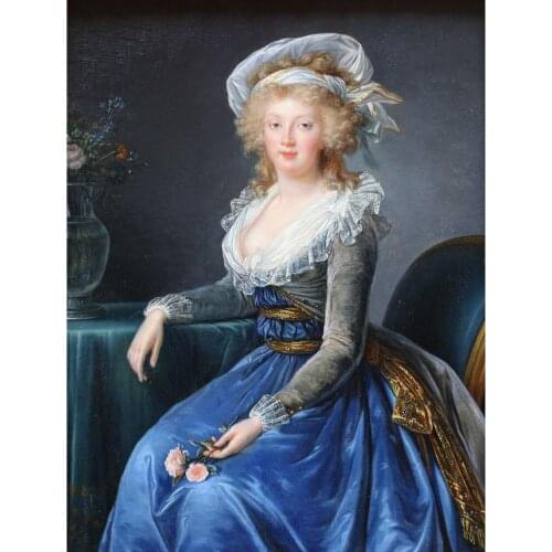 Christmas Gift art on Canvas Maria Theresa of Naples and Sicily by Elisabeth Vigee Lebrun Painting High Quality Handmade
