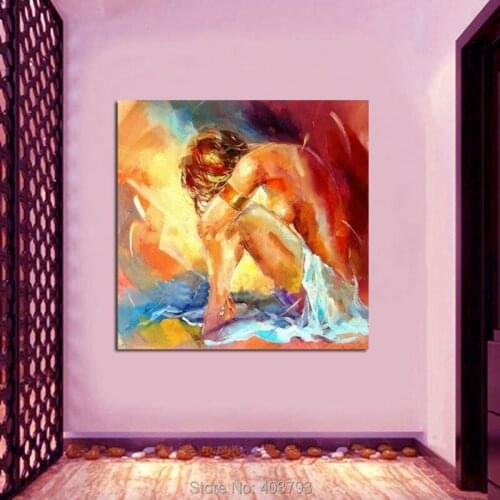 Pure Handpainted Modern Abstract Art Canvas OIL PAINTING Figure Nude Naked Sexy Girl Home Decoration