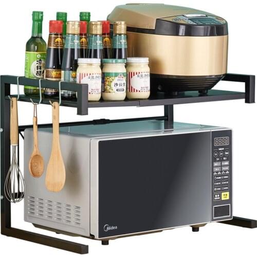 Microwave Stand Telescopic Microwave Oven Rack Multifunctional Kitchen Storage Shelf Dish Dying Rack for Home Kitchen Organizer