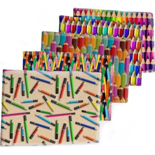 Fabric School Supplies Pen Printed Polyester Cotton Twill Fabric Patchwor Printed 50*145CM