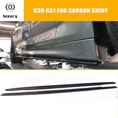 G30 MP Style Carbon Fiber Side Bumper Extension Skirt for BMW G30 New 5 Series 530 540 with M Package 2017 2018 2019