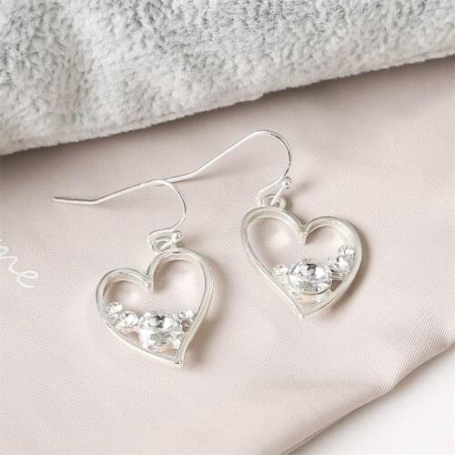 CHUNSHI EMO Exquisite Luxuriant Big Love Heart Shape Design Silver Fish Hook Earrings For The Girls Ladies Favor Jewelry Set