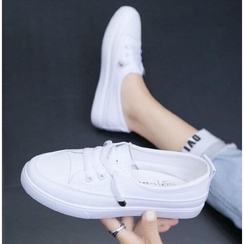 2021 Low Platform Sneakers Women Shoes Female Pu Leather Walking Sneakers Loafers White Flat Slip On Vulcanize Casual Shoes