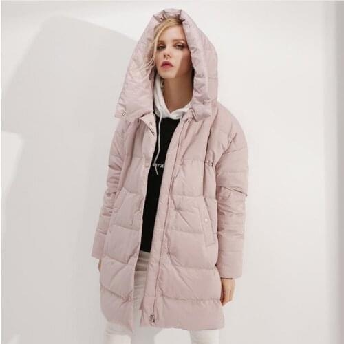 Winter new fashion brand long thicker white duck down coats female hooded thicker warm duck down coat for cold weather wq2369
