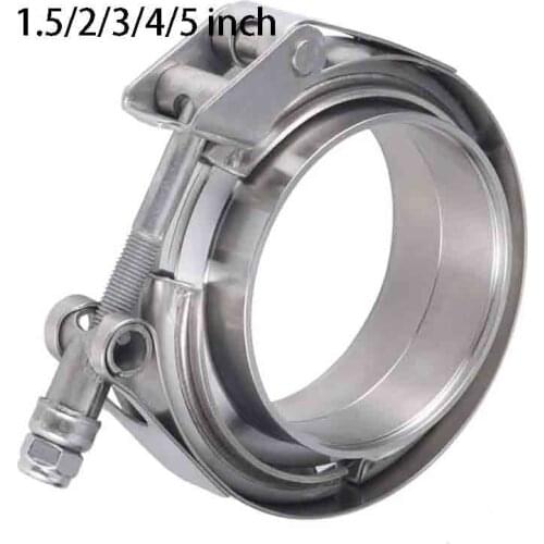 1.5/2/3/4/5 inch Male Female Flange Exhaust V Band Clamp Flange Kit Quick Release Clamp For Turbo Exhaust Pipes Clamp