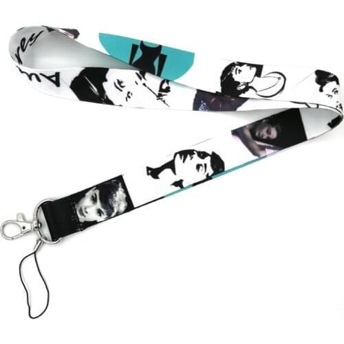 10pcs Regooly RE17 Audrey Hepburn vintage Neck Strap Lanyards ID badge card holder keychain Phone Strap Ribbon webbing necklace