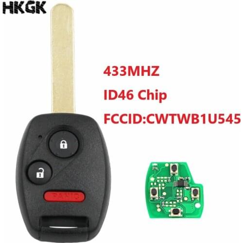 2+1 Buttons Remote Key 433MHz With CWTWBIU545 ID46 Chip for Honda Pilot 2005-2008