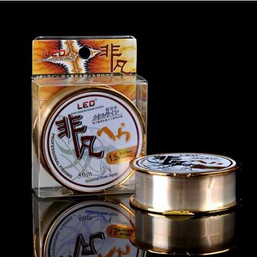 2018 LEO Strong Nylon Fishing Line 50M Quick Sinking Fishing Nylon Line for Sea Lake River Fishing 0.4#-3.0