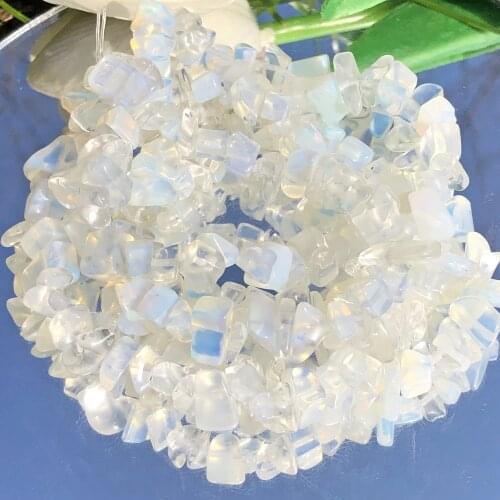 5-8mm Natural Irregular Gravel White Opal Stone Freeform Chips Beads For Jewelry Making DIY Bracelet Necklace Accessories 33"