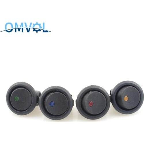 5PCS 12V 20A LED Dot Light Car Boat Round Rocker ON/OFF SPST Switch Red,Green,Blue,Yellow