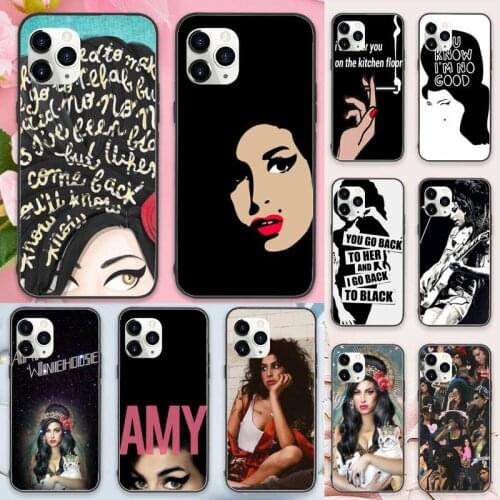 Amy winehouse Phone Case for iPhone 11 12 mini pro XS MAX 8 7 6 6S Plus X 5S SE 2020 XR Luxury brand shell funda
