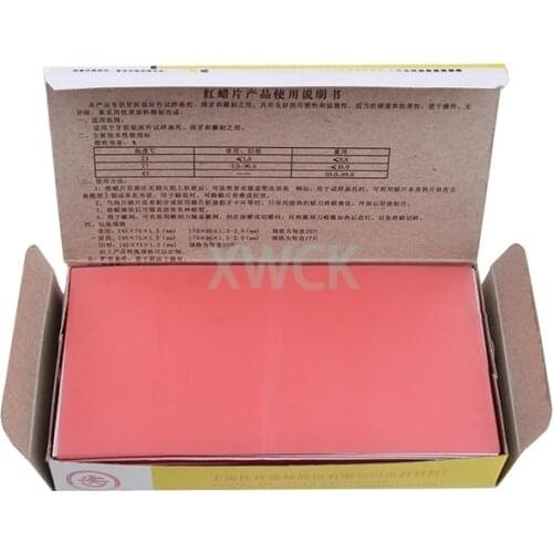 1 Box Dental Lab Material Base Plate Red Dental Wax Dentist Auxiliary Material Thickness 1.3mm For Dental Lab