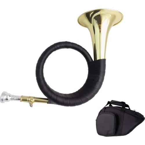Bb Key Hunting Horn Brass Body Lacquer Finish with Bag brass Musical Instruments