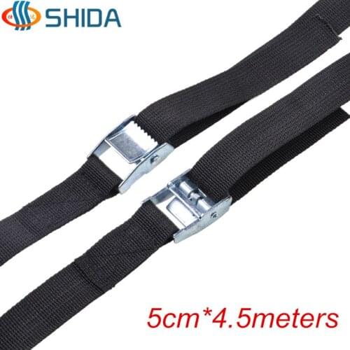 Free Shipping 1pcs 5cm*4.5m 500kg Metal Cam Buckle Ratchet Tie Down Luggage Load Strap Cargo Lashing PP Webbing Binding Belt