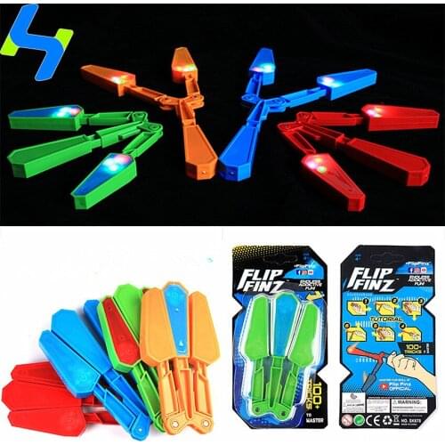 Children Flip Butterfly Knife Flipper Toys Endless Addictive Fun Twirl It With LED Master Light Up Finz Antistress Toy
