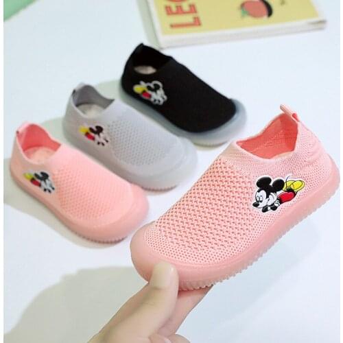 Disney cartoon Mickey Mouse boys and girls new casual shoes breathable student sports shoes non-slip soft sole