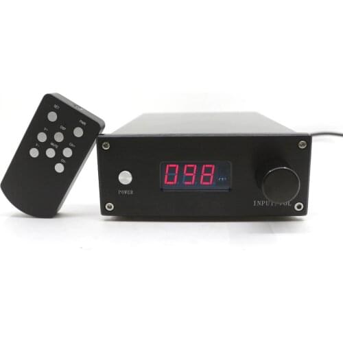 GZLOZONE HIFI Remote 128 Steps Volume Preamplifier 2 Channel Pure Resistors Relays Preamp