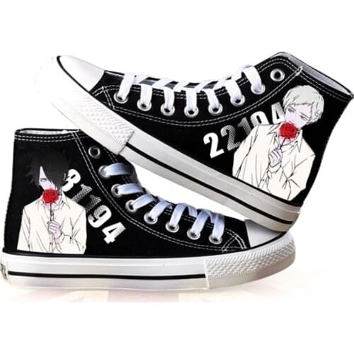 Anime The Promised Neverland Emma Cosplay Canvas shoes Girls Boys Fashiob High Shoes Casual Breathable Couple Flat Shoes
