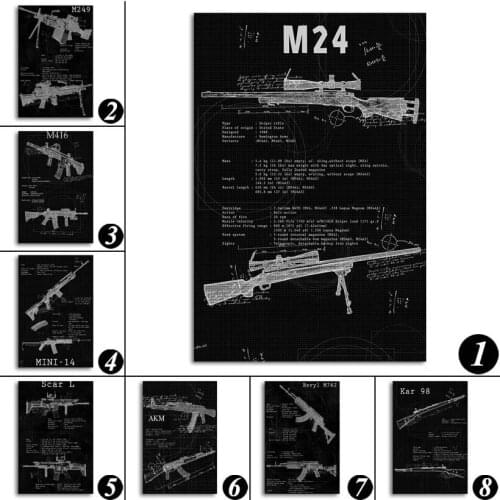 Canvas Painting Game Gun Posters and Prints Wall Art Picture for Living Room Home Decor No Frame
