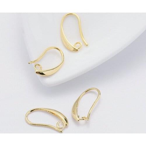 10 PCS Height 15MM 14K Gold Color Brass Earrings Hooks High Quality Diy Jewelry Findings Accessories