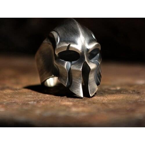 Cool Classic Helmet Ring Men Simple Warrior Rings Biker Jewelry Gift for Him