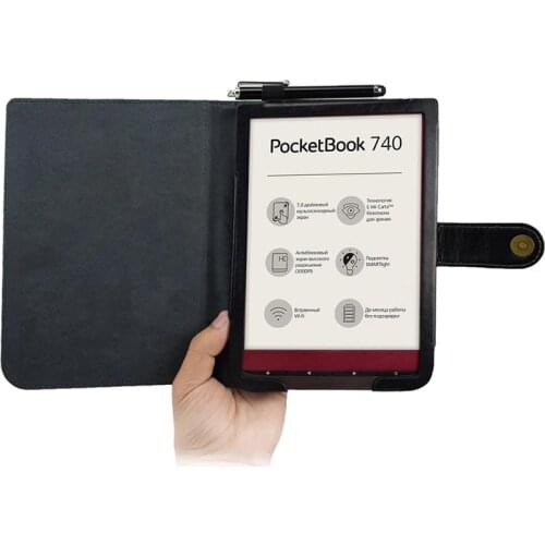 Fashion Business Case for PocketBook InkPad 3 e-book Reader 740 7.8 inch Protective Cover with Stylus Holder