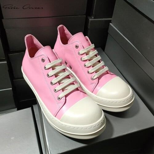 High Street Brand RO Leather Shoes Male Sneakers Mens Pink Leather Casual Shoes Mens Sneakers Mens Shoes for Women