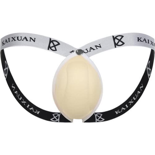 Men Sexy Underwear Thongs Low Waist Push Up Padded Enhance Cup Bulge Pouch Pad Jockstrap G String Thongs Male Panties