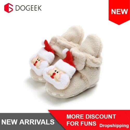 DOGEEK Unisex Cartoon First Walker Shoes Winter Warm Crib Shoes Cotton Girl Boy Newborn Soft Bottom Toddler Shoes Non-slip Baby
