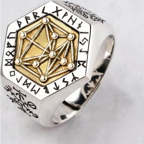 Original new Nordic Viking tree of life adjustable ring male trendy hip-hop personality domineering retro mens jewelry