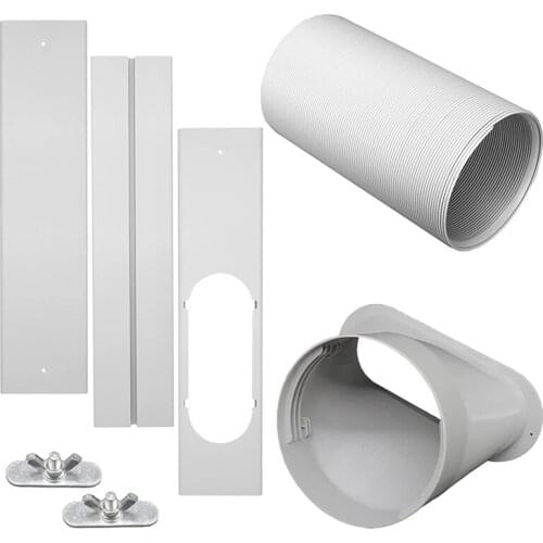 Portable Air Conditioner Window Kit With Exhaust Hose 13Cm/5.1 Inch, Adjustable Length Portable AC Window Vent Kit