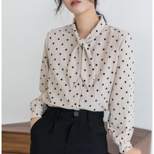 QoerliN Polka Dot Blouses