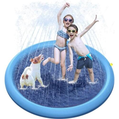 170*170cm Pet Splash Sprinkler Pad Summer Dog Cooling Mat Swimming Pool Inflatable Water Spray Toys Bath Tub Bathtub for Dog Kid