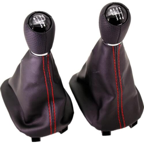 For Seat Leon 1M1 2002 2003 2004 2005 2006 Car-styling 5 / 6 Speed Car Gear Shift Knob With Leather Gaitor Boot 12mm Hole insert