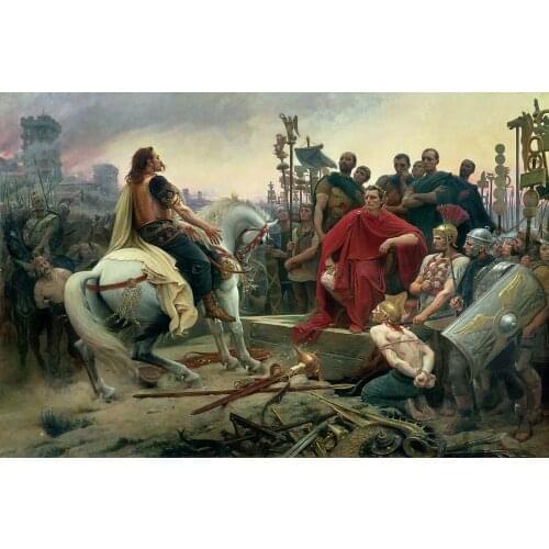 Vercingetorix Throws Down his Arms at the Feet of Julius Caesar Art print Silk poster Home Wall Decor