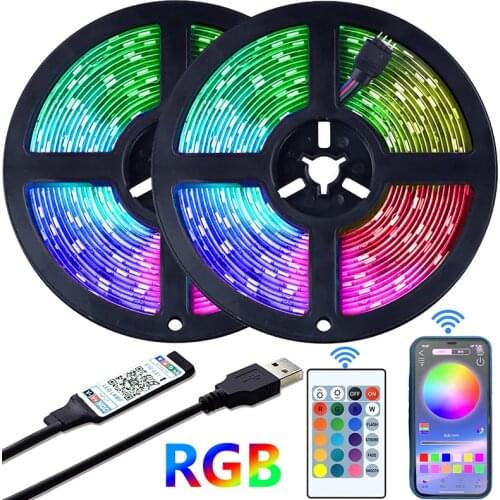 USB Led Light Strip Backlight Bluetooth Lights Decoration Leds for With Remote Luces TV Leds for Bedroom Decorative Lamps