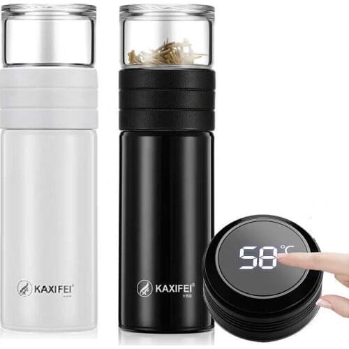 Creative Thermos Smart Tea Water Separation Vaccum Flask Temperature Display Thermos Cup Tea Mug Water Bottle for Men Women