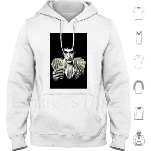 Scarface Hoodie Long Sleeve Al Pacino Gangster Godfather Movie