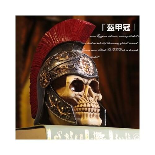 Skull Bar Cafe Museum ornaments Spartan warrior armor Home Furnishing retro jewelry crafts house sculpture statue decoration