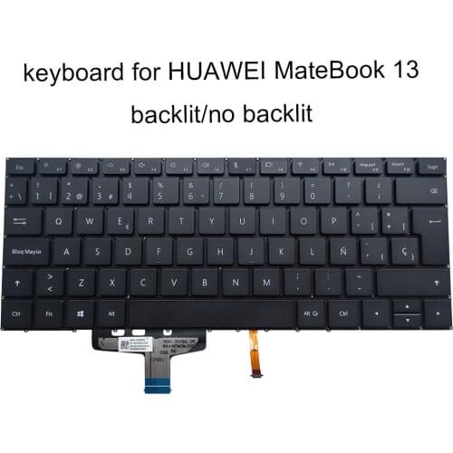 VLT Spanish backlit keyboard Spain for HUAWEI MateBook 13 VLT-W60 WRT-W19 HN-W19L KPL-W00 replacement keyboards New 9Z.NEWBQ.00S
